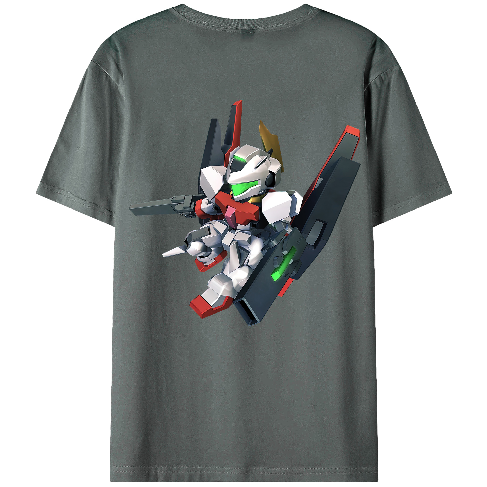 （画像用） 機動戦士ガンダム Mobile Suit Gundam 綿100％ メンズ半袖Tシャツ（バックプリント） 通気性